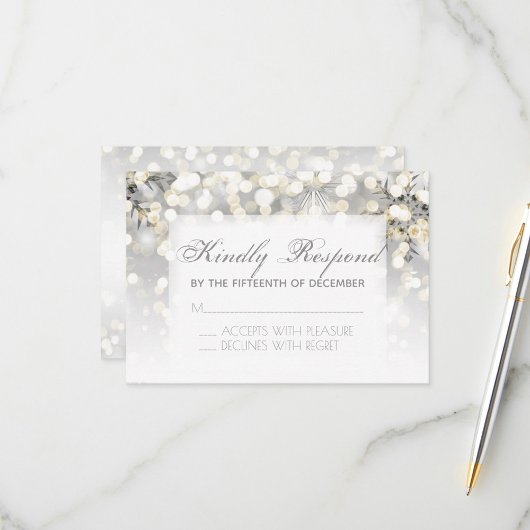 Winter Zilver en Goud Sparkle Bruiloft Uitnodiging