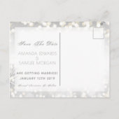 Winter Zilver en Gouden Sparkle Save The Date Aankondigingskaart (Achterkant)