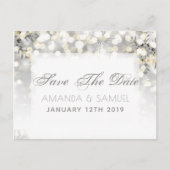 Winter Zilver en Gouden Sparkle Save The Date Aankondigingskaart (Voorkant)