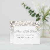 Winter Zilver en Gouden Sparkle Save The Date Aankondigingskaart (Staand voorkant)