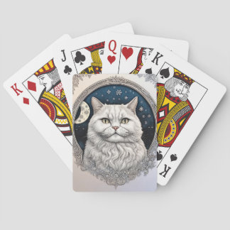 Winter Zonnewende Kat  Pokerkaarten