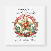 Winter zonnewende krans ster Kerstmis Yule Magneet (Voorkant)