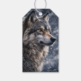 Winter Zonnewende Yule Mooie Wolf Cadeaulabel