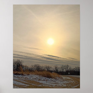 Winter Zonsondergang Poster