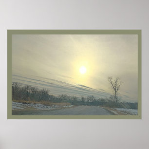 Winter Zonsondergang Poster