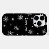 Winter Zwart Wit Patroon Naam Case-Mate iPhone Case (Achterkant (horizontaal))