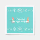 Winter zwembad verjaardagsfeestje servet (Voorkant)