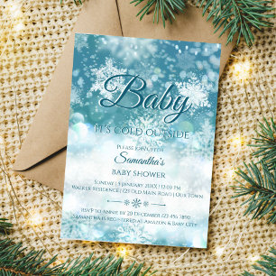Winterbaby is het koud buiten baby shower kaart