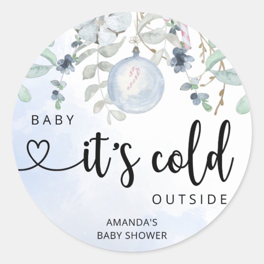 WinterBaby is het koud buiten Ronde Sticker (Voorkant)