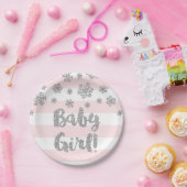 WinterBaby shower Bord Roze stroop Zilver (Feest)