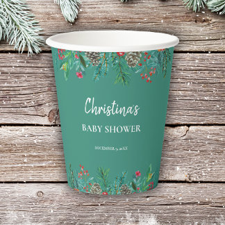 WinterBaby shower Papieren Bekers