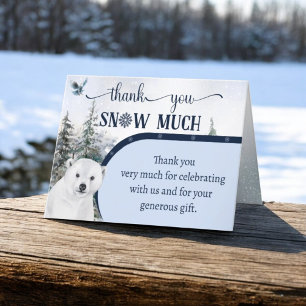 Winterbeeruil Sneeuw Veel Baby Shower Vouw Bedankkaart
