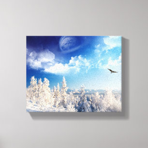 Winterbergen verpakt Canvas Afdruk