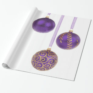 Winterberry Amethyst Paarse Lavender Kerstmis Cadeaupapier