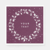 Winterberry bedrukt Holly Wreated Custom Kerstmis Servet (Voorkant)