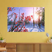 Winterberry in Ice Canvas Afdruk (Insitu (Woonkamer))