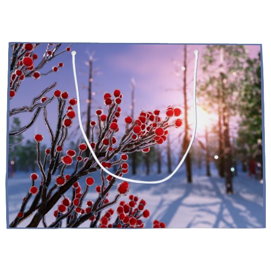 Winterberry in Ice Gift Bag Groot Cadeauzakje (Achterkant)