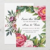 Winterberry Primrose Floral Wedding Save The Date (Voorkant / Achterkant)