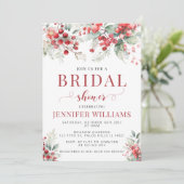 Winterbes Kerstmis bruids douche uitnodiging (Staand voorkant)