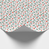 Winterbessen & bladeren Naadloos patroon Cadeaupapier (Hoek)