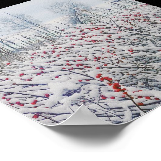 winterbessen en kattails poster (Hoek)