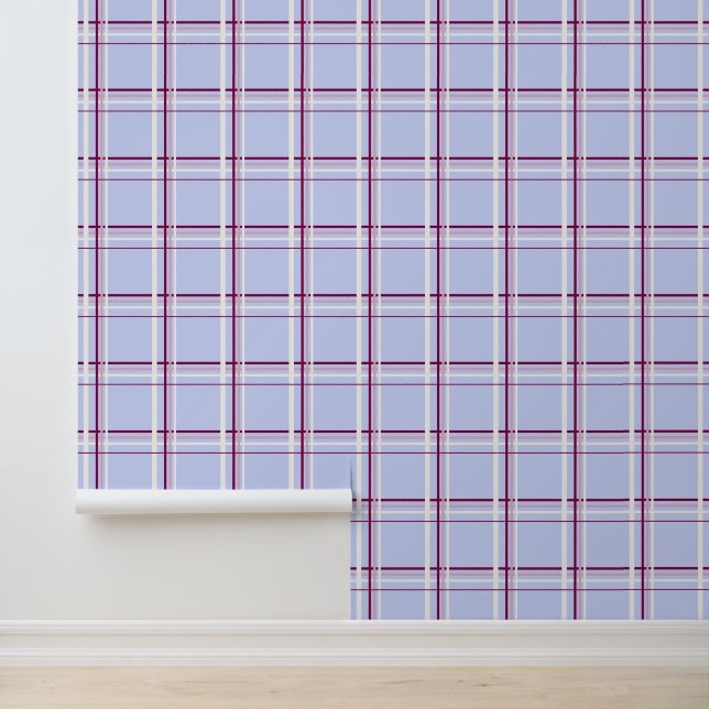 Winterbessen geruite tartan behang (Applicatie)