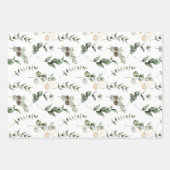 Winterbessen, Pinecones en Evergreen Assorteerden Inpakpapier Vel (Voorkant 2)