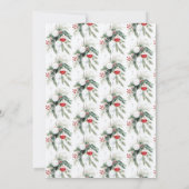 Winterbessen Rode Witte Ornamenten Kerstfeest Kaart (Achterkant)