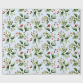 Winterbessen Wintergroen Moderne Kerstmis Cadeaupapier (Vlak)