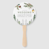 Winterbijtbomen botanische lantaarns handwaaier (Voorkant)