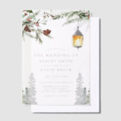 Winterbijtbomen botanische lantaarns vellum uitnodigingen (Offset)