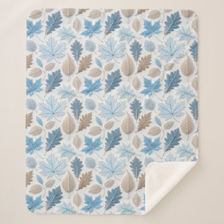 Winterbladeren bedekt met delicate vorst sherpa deken