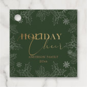 Winterbladeren Elegant Script Faux Folie Vakantie Bedankjes Labels (Voorkant)