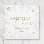 Winterbladeren Elegant Script Faux Folie Vakantie Bedankjes Labels (Voorkant)