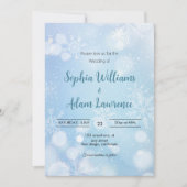 Winterblauw en wit bruiloft uitnodiging (Voorkant)