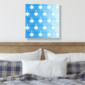 Winterblauw- en witsneeuwvlokken canvas afdruk (Insitu (Slaapkamer))