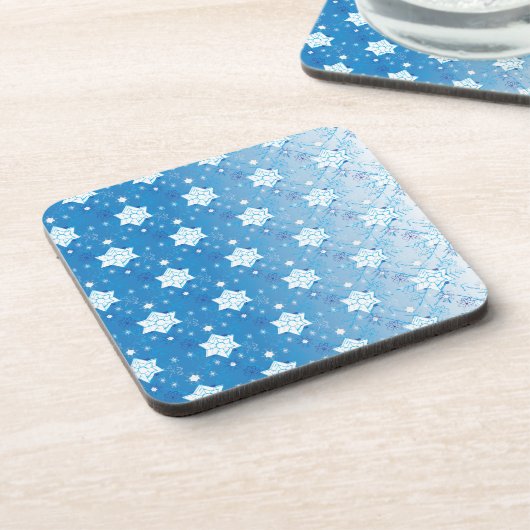 Winterblauw- en witsneeuwvlokken drankjes onderzetter (Linkerzijde)