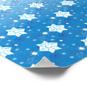 Winterblauw- en witsneeuwvlokken poster (Hoek)