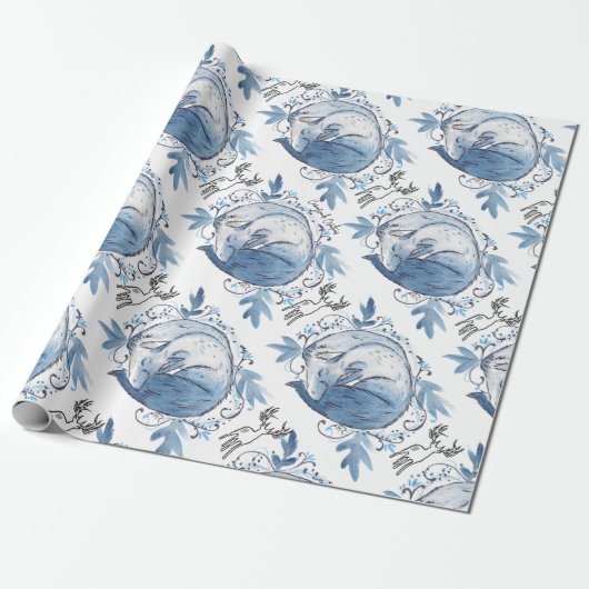 Winterblauw Fox inpakpapier (Uitgerold)