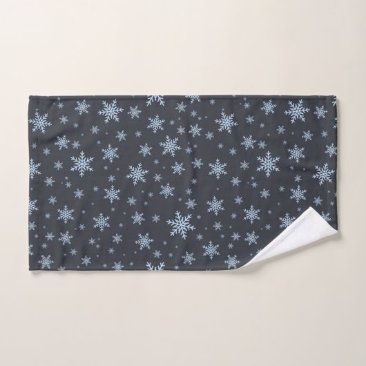 Winterblauw grijs Snowflakes kerstseizoen Bad Handdoek (Handdoek)