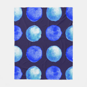 Winterblauw Waterverf Grote Stippen Patroon Fleece Deken