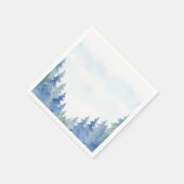 winterblauwe pijnbomen bruidsservet servet (Hoek)