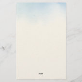 Winterblauwe pijnbomen vlakte briefpapier (Achterkant)