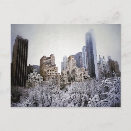 Winterblauwe plekken in het centrale park briefkaart (Voorkant)