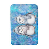 Winterblauwe Waterverf Pinguïns Sjaals Petten Badmat (Voorkant Verticaal)