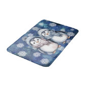 Winterblauwe Waterverf Pinguïns Sjaals Petten Badmat (Gekanteld)