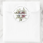 winterbloem | Botanisch retouradres Boho Ronde Sticker (Tas)