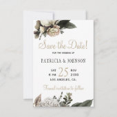 Winterbloemen elegant sparen de datum bruiloft save the date (Voorkant)