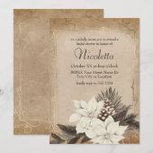 winterbloemen op vervaagd perkament kaart (Voorkant / Achterkant)