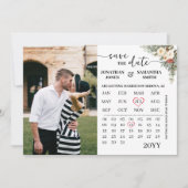 Winterbloemencalender met foto save the date (Voorkant)